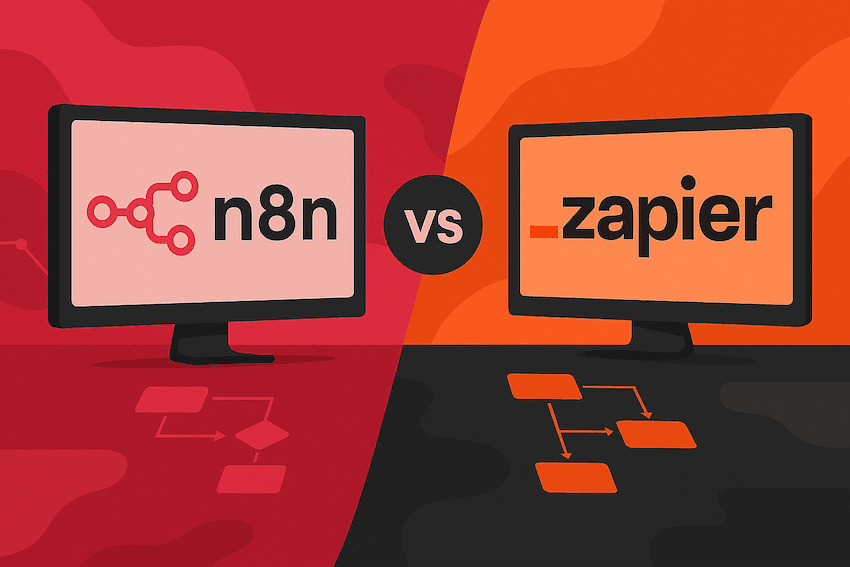 Imagen conceptual de zapier vs n8n